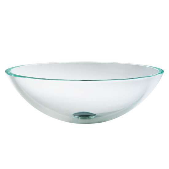 Kraus Crystal Clear Glass Vessel Sink, 16-1/2" Dia. x 5-1/2" H
