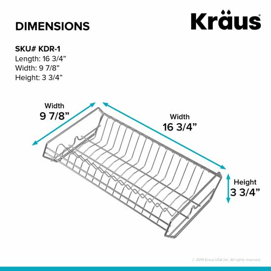 Kraus Self-Draining Silicone Drying Mat Cyan Blue 14-3/4 x 8-1/8