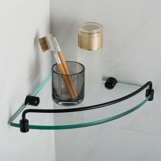 KRAUS Elie Glass Bathroom Corner Shower Shelf with Rail in Brushed Gold -  Yahoo Shopping