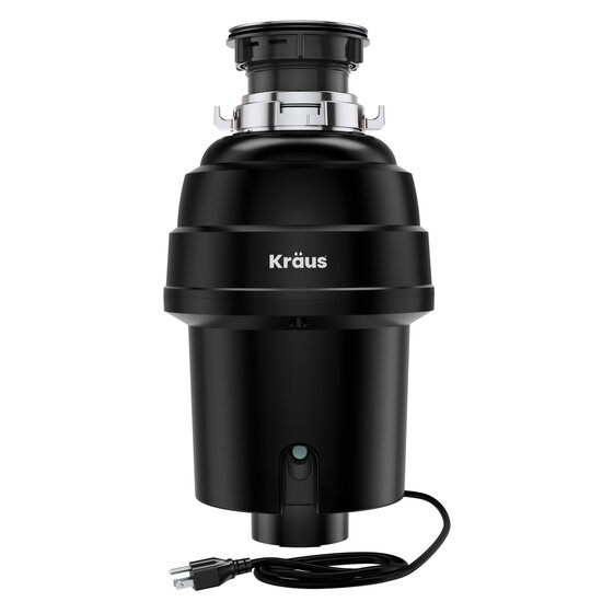 KRAUS WasteGuard™ 1 HP Continuous Feed Garbage Disposal with Ultra-Quiet Motor for Kitchen Sinks, Power Cord and Flange Included