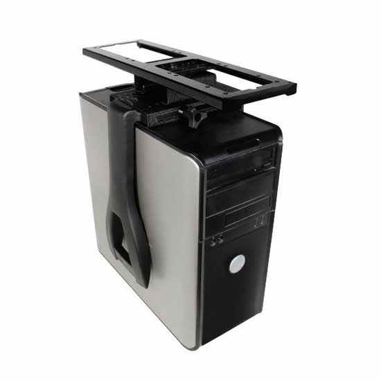 Knape & Vogt CPU Holder with Swivel and Lock in Black Finish