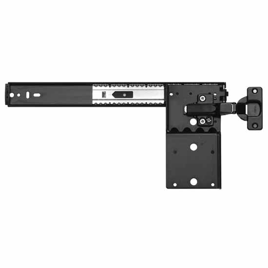 Knape & Vogt Medium Duty 30 lb. Class Pivot Door Slide with Self-close 35mm Hinge, Ebony Black