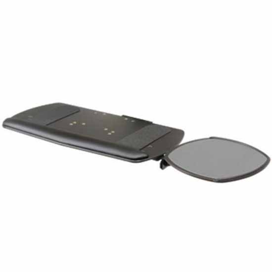 Knape & Vogt Reversible Mouse Over Phenolic Keyboard & Mouse Platform with Palm Rest, Black