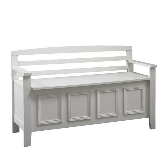 Linon Laredo Storage Bench With Flip-Top Lid And White Finish ...