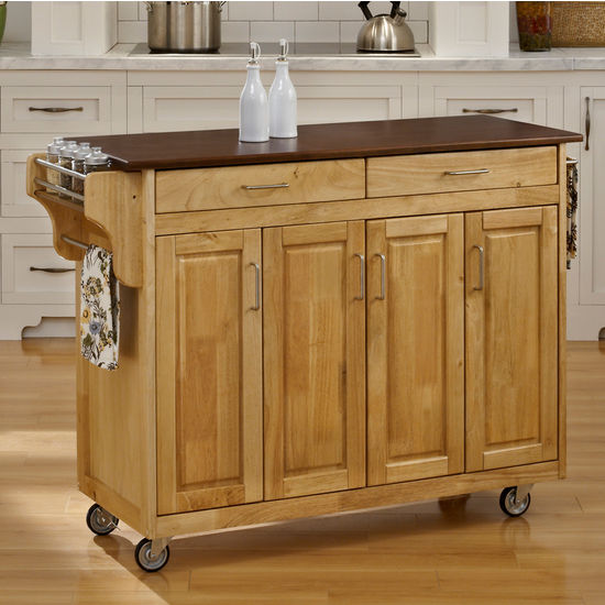 Mix & Match Create-a-Cart Natural Finish with Cherry Top by Home Styles