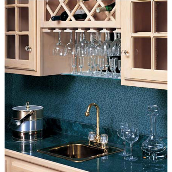 Omega National Wood Wine Glass Stemware Racks for Under Cabinet or Shelf KitchenSource