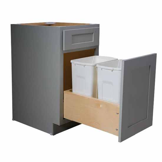 Paper Towel Cabinet with Waste Baskets - Omega Cabinet Interiors