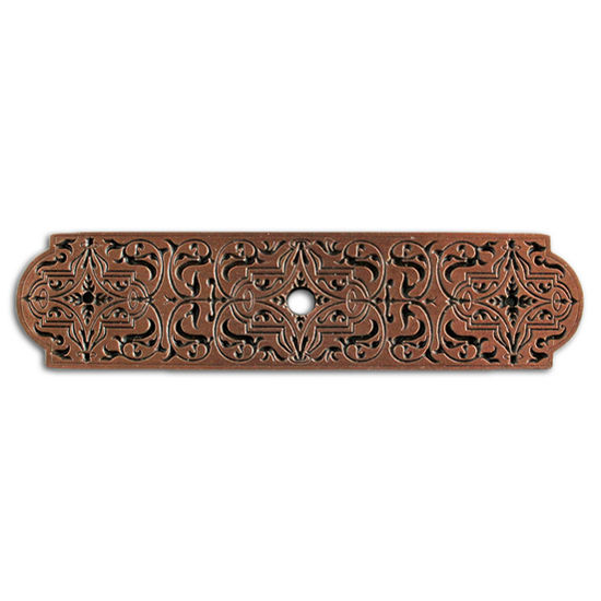Notting Hill Classic Collection 3-7/8'' Wide Renaissance Etch Rectangle Backplate in Antique Copper, 3-7/8'' W x 1/8'' D x 15/16'' H