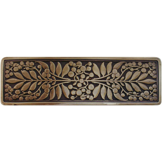 Notting Hill English Garden Collection 4-3/8'' Wide Mountain Ash Cabinet Pull in Antique Brass, 4-3/8'' W x 7/8'' D x 1-3/8'' H