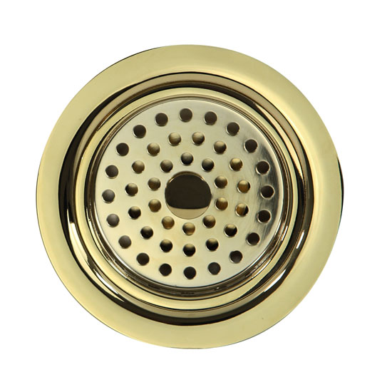 Nantucket Sinks Polished Brass Kitchen Drain Measuring 3-1/2'' Diameter