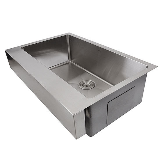 Nantucket Sinks Pro Series Collection Patented Design 30" Stainless Steel Front Apron Kitchen Sink in Brushed Satin Stainless Steel, 30" W x 21-1/4" D x 10" H