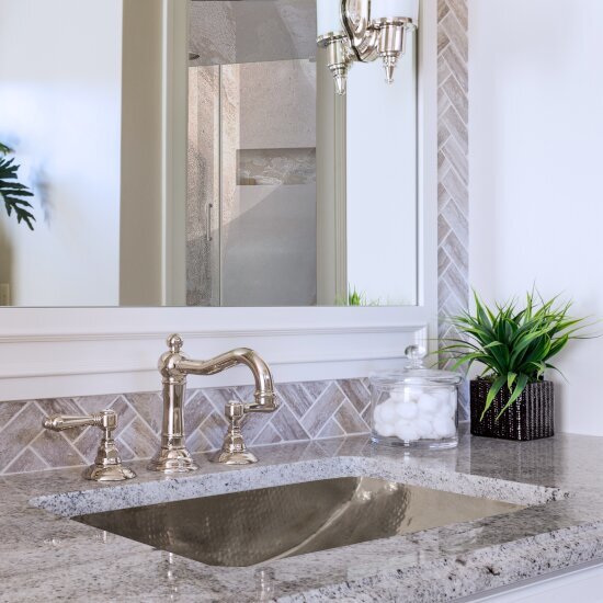 Nantucket Sinks Brightwork Home Collection 23-3/4" W Hand Hammered Stainless Steel Bathroom Sink, 23-3/4" W x 16" D x 6-3/8" H