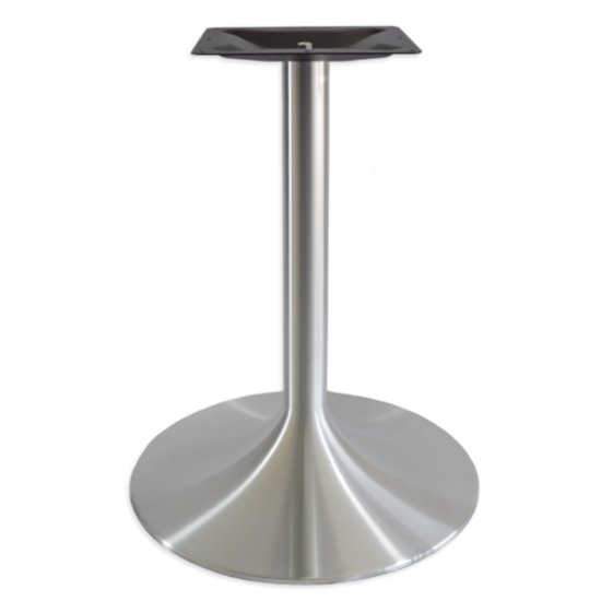 Peter Meier 6000 Series Palermo Line Trumpet Alumimun Base Table Height in Brushed, 3" Column Diameter x 28" H, 22" Base Spread, 12" Spider Spread