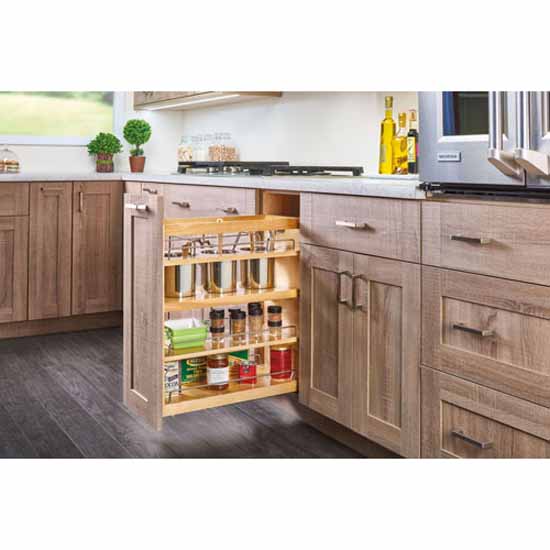 4CDS Series Wood Base Cabinet Pull Out Casserole Dish with Undermount Soft  Close Slides, For 18'' Wide Cabinets by Rev-A-Shelf