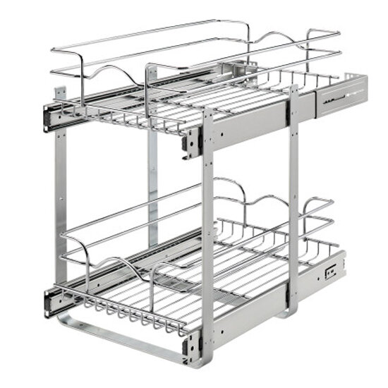 Chrome Double Pull Out Wire Baskets