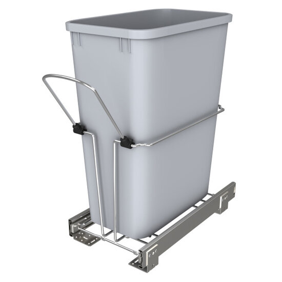 RUKD Series Universal Waste Pullout with Single Gray 20 Quart (5 ...