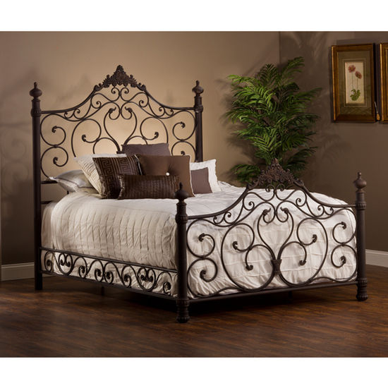 Baremore Collection Queen or King Bed Set with Rails in Antique Brown ...