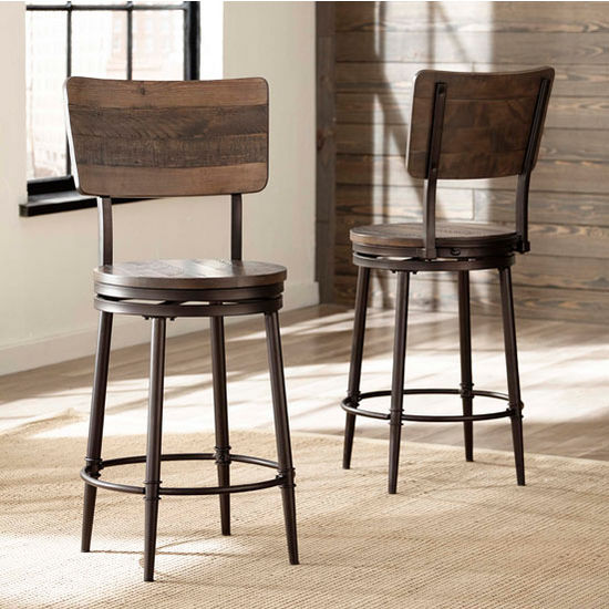 Jennings Collection Swivel Counter or Bar Stool in Distressed Walnut ...