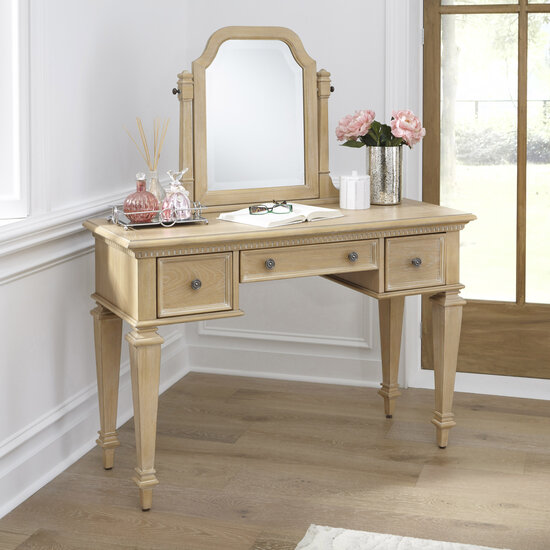Raheny Home Manor House Vanity Table In Brown, 46-1/2'' W x 18'' D x 54-1/2'' H