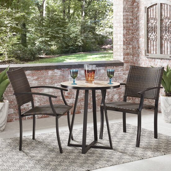 Raheny Home Panama Outdoor Bistro Table In Brown, 27-1/2'' W x 27-1/2'' D x 30'' H