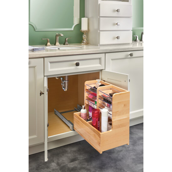 For Bathroom/Vanity LShape Reversible Under Sink Pullout Organizer