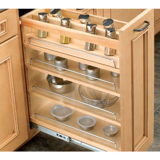 Cabinet-Organizers - Adjustable Wood Pull-Out Organizers 