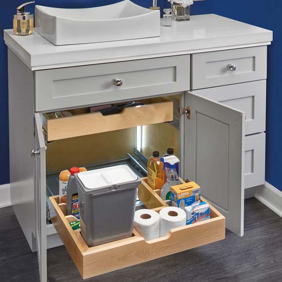 For Bathroom/Vanity UShape Under Sink Pullout Organizer, with