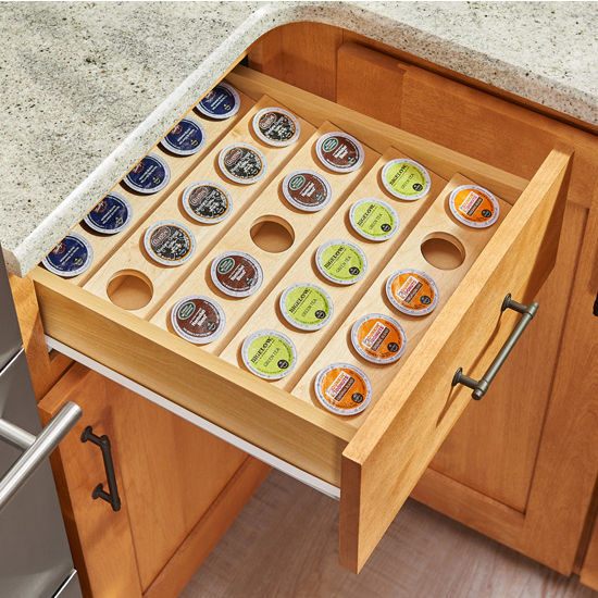 Drawer Pull-out, Cut-To-Size Insert K-Cup Organizer for 18