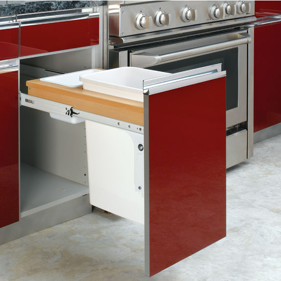 Rev-A-Shelf Top Mount Pull-Out Waste Bins for Frameless Cabinet