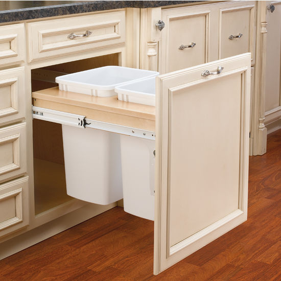 How to install a pull-out bin in a kitchen cupboard