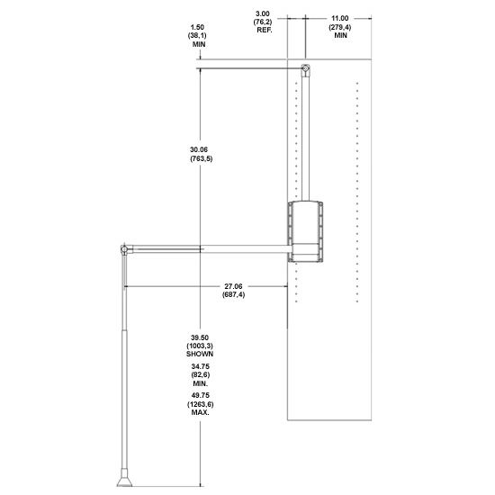 Rev-A-Shelf 21.5 - 26 Adjustable Pull Down Closet Rod, Chrome, CPDR-1826