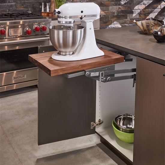 Rev-A-Shelf RAS-ML-HDSC Heavy-Duty Spring Loaded Appliance Lift Assist Kitchen Cabinet Mechanism with Soft-Close for Small Kitchen Appliances Zinc 