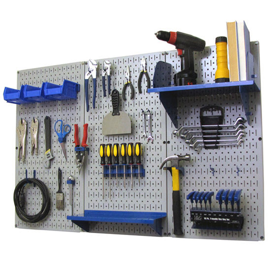 Garage Organization - 3-Panel Standard Metal Pegboard Workbench Kit by ...