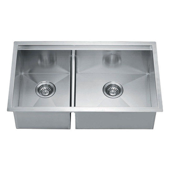 Dawn Sinks 32"W Undermount Double Bowl Square Kitchen Sink