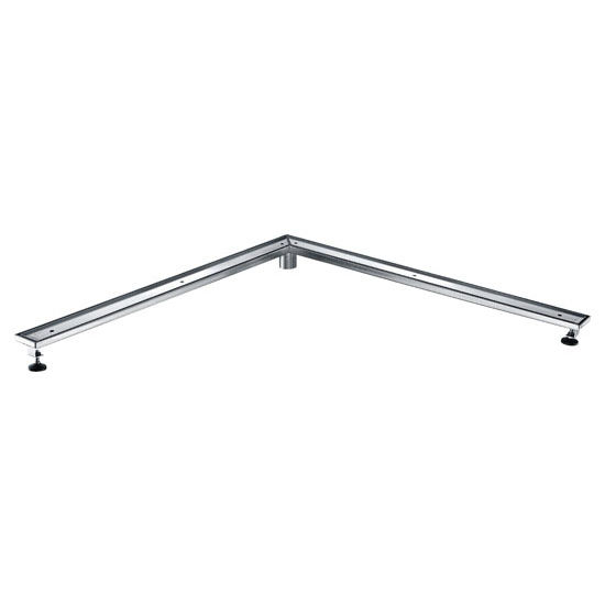 River Series L-Shaped Corner Shower Drain in Polished Satin Finish