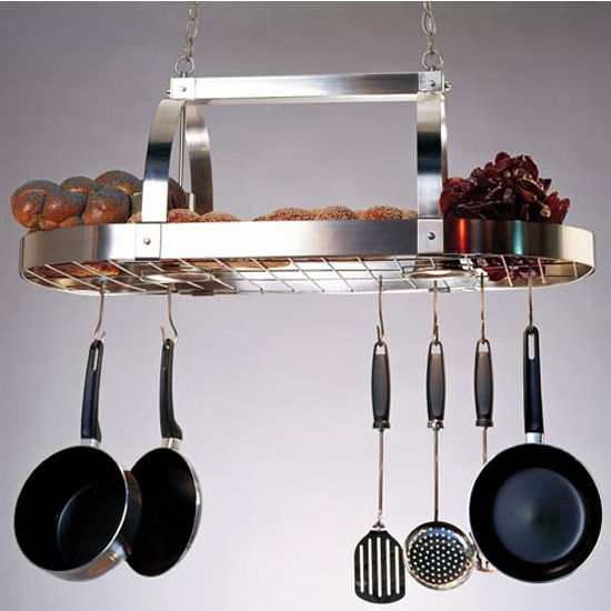 Contemporary Pot Rack with Downlights