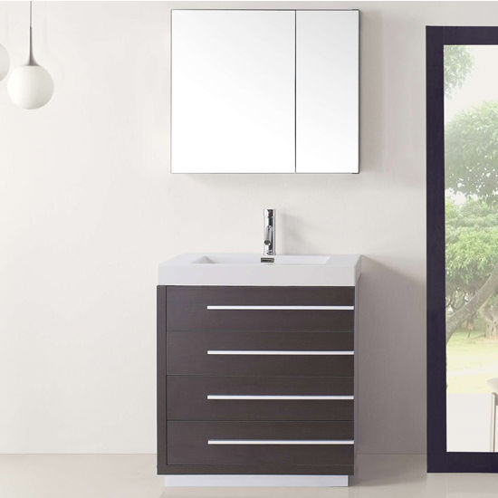 30'' Bailey Single Sink Bathroom Vanity Set by Virtu USA Made with ...