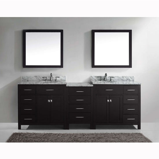 Virtu USA Caroline Parkway 93" Double Bathroom Vanity Cabinet Set