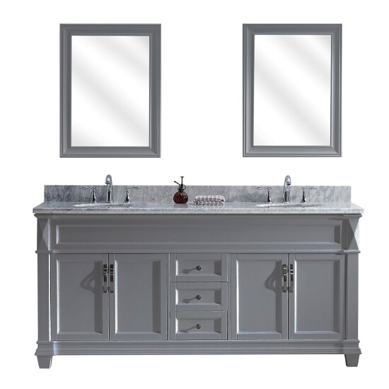 Virtu USA Victoria 72" Double Bathroom Vanity Cabinet Set