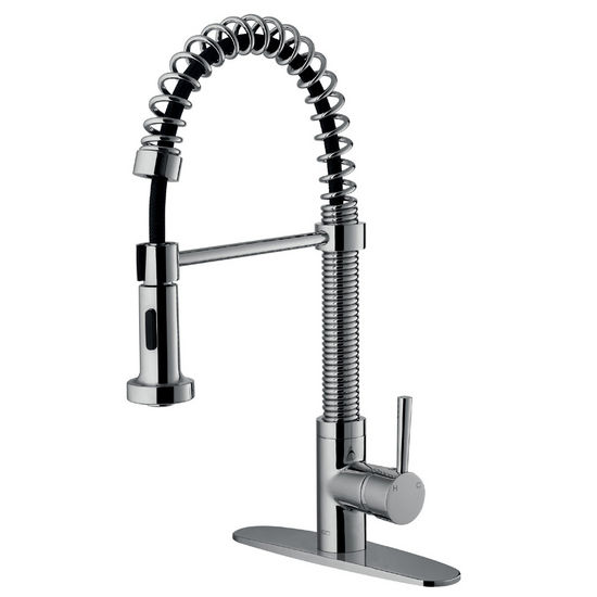 Vigo Pull-Out Spray Kitchen Faucet with Deck Plate, Chrome Finish