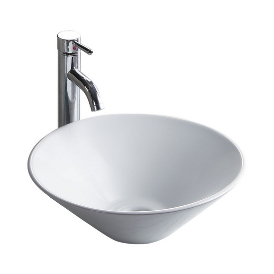 Wells Sinkware China Luxe Collection- Simplex White Above Counter Bathroom Sink