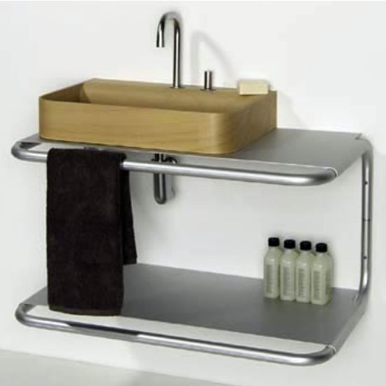 Whitehaus Aeri Dual Shelf Wall Mounted Aluminum Bathroom Vanity with Towel Bar