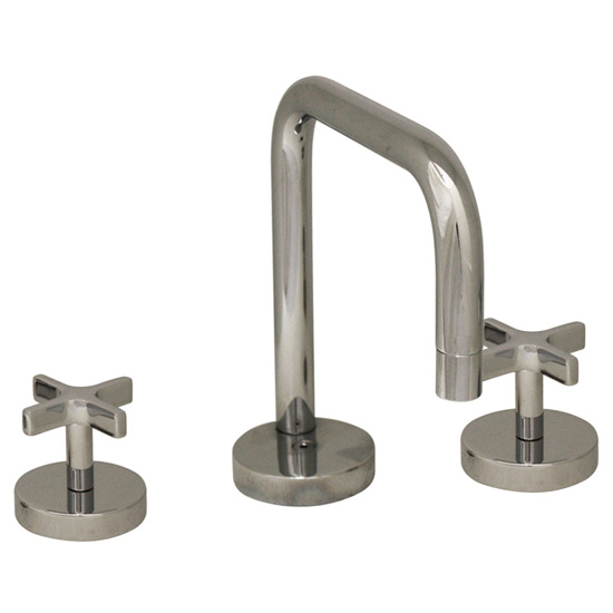 Whitehaus Metrohaus Widespread Lavatory Faucet with Swivel Spout & Pop-up Waste, Brushed Nickel