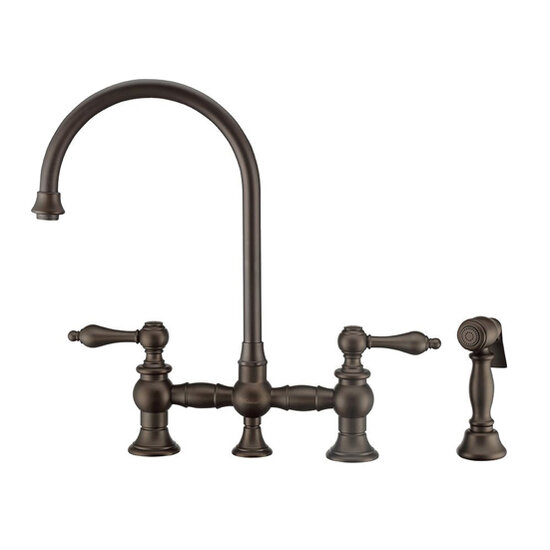 Vintage III Plus Bridge Faucet with Lever Handles, Long Gooseneck ...