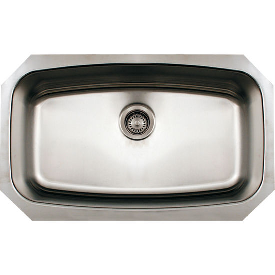 Whitehaus Noah's Collection Undermount Kitchen Sink, Single Bowl, Brushed Stainless Steel