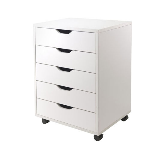 Winsome Wood Halifax Cabinet for Closet / Office, 5 Drawers in White