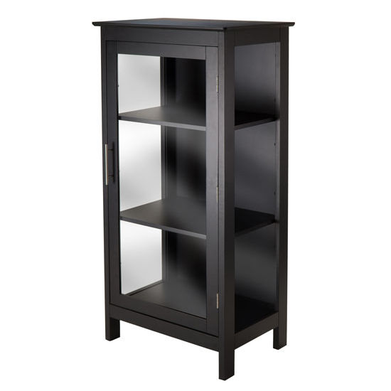 Winsome Wood Poppy Display Cabinet in Black, 23-5/8''W x 15-3/4''D x 47-1/4''H