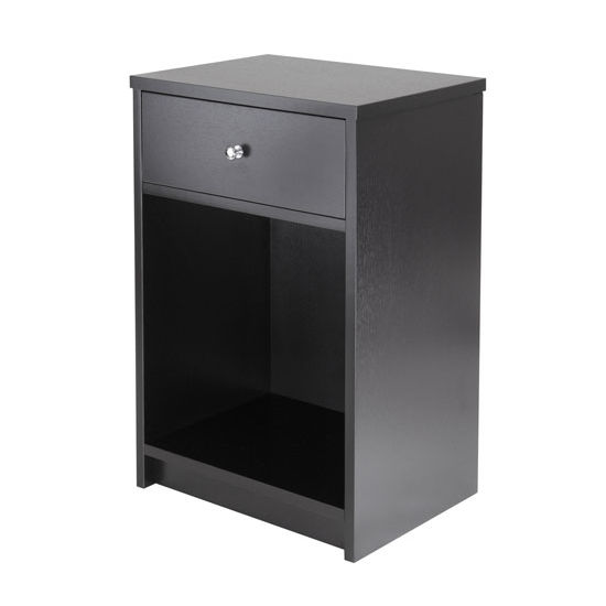 Winsome Wood Squamish Accent table with 1 Drawer in Black, 15-3/4''W x 12-1/2''D x 23-13/16''H