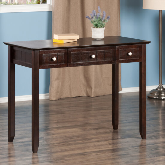 Winsome Wood Burke Collection Home Office Writing Desk, Coffee 