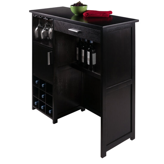 Moscato Wine Bar in Coffee with Storage Cabinet with Door, Built-In ...